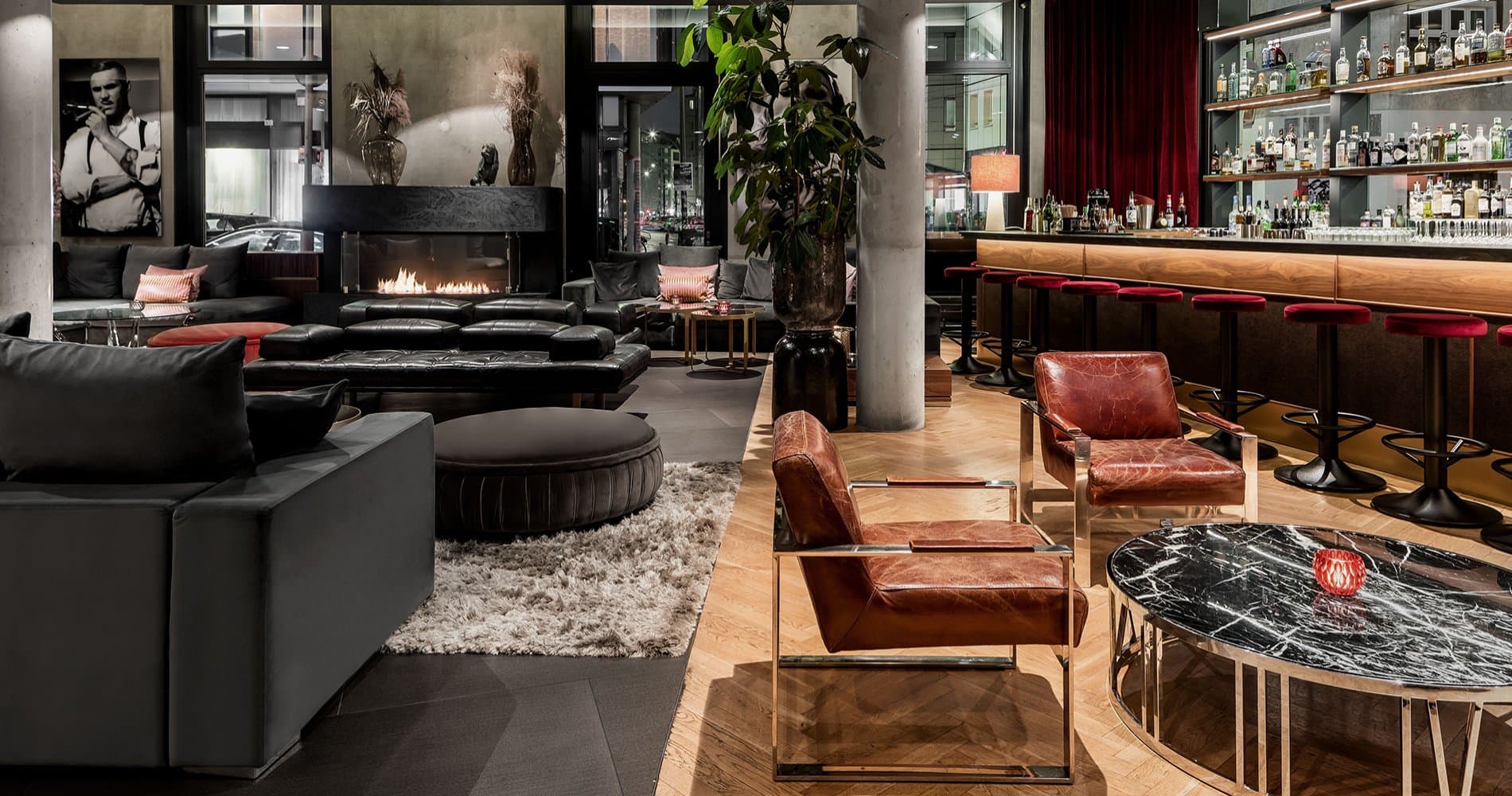 Hotel AMANO Berlin Mitte lobby bar — official AMANO Group photography